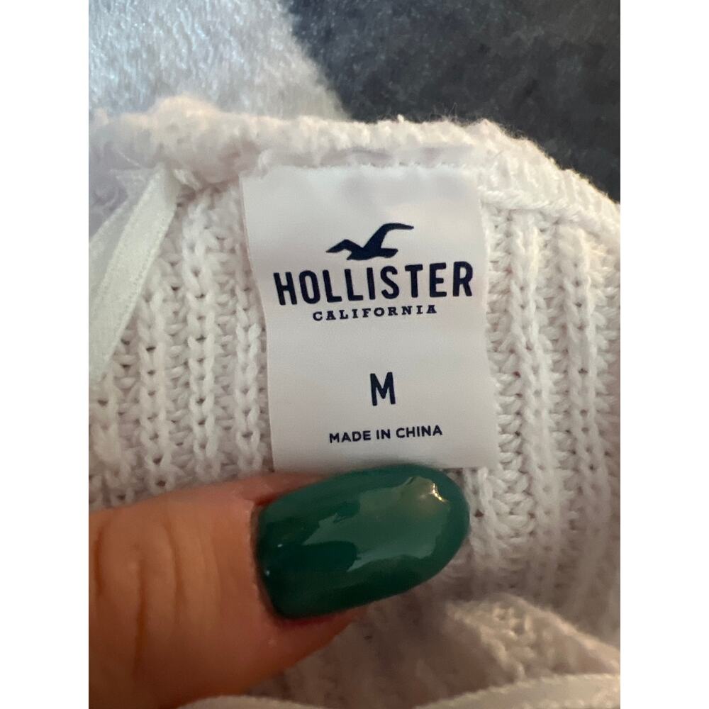 Hollister White Lace Reversible Cropped Crossover Sweater Cotton - Picture 3 of 4